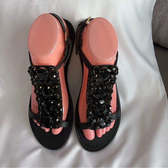 DSQUARED Shoes - DSquared2 Jewel Black leather Sandal Size 39 (US size 8)